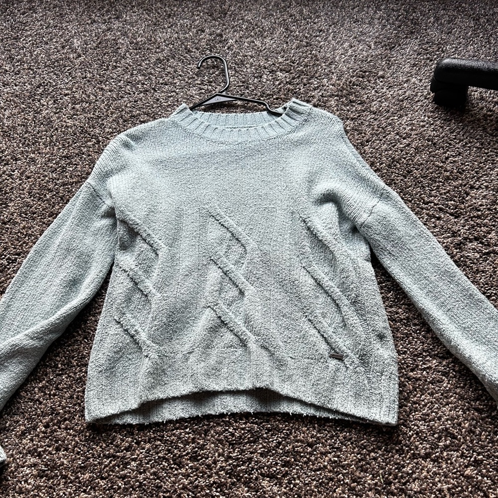 Hollister Cable Knit Blue/Green Sweater